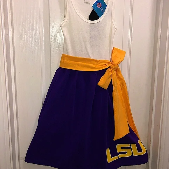 chinese dress ladies Licensed LSU Oversized Mascot Tee Dress – Teal Poppy
